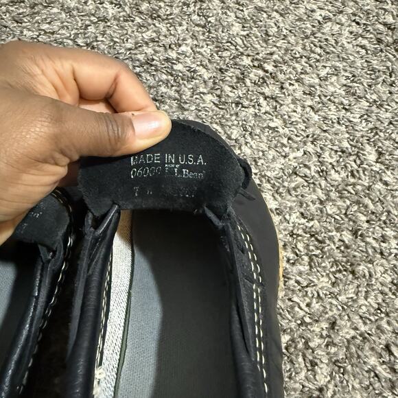 LL Bean Black Duck Boot Low Top Rain Shoes Men's Size 7 Made in USA - Picture 7 of 8